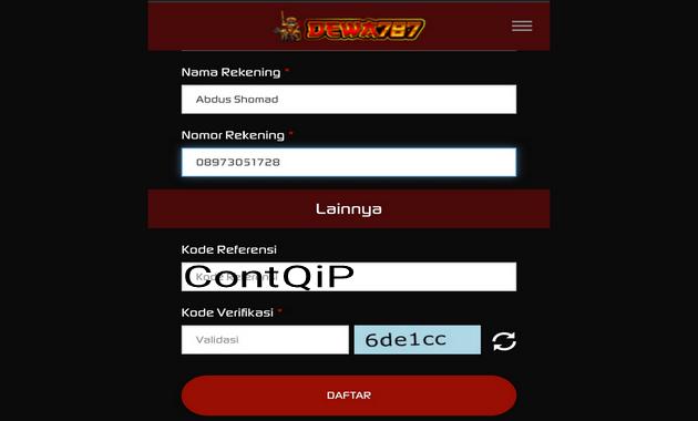 Kode Referral Dewa787