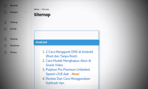 Cara Membuat Sitemap di Halaman Static Blogger AMP HTML
